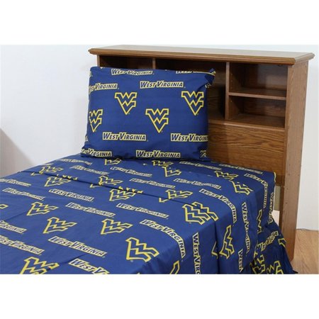 COLLEGE COVERS College Covers WVASSFL West Virginia Printed Sheet Set Full- Solid WVASSFL